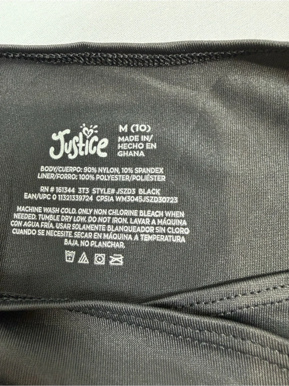 Justice Black‎ One-Piece Dance Gym with Gold Logo Meduim (10)